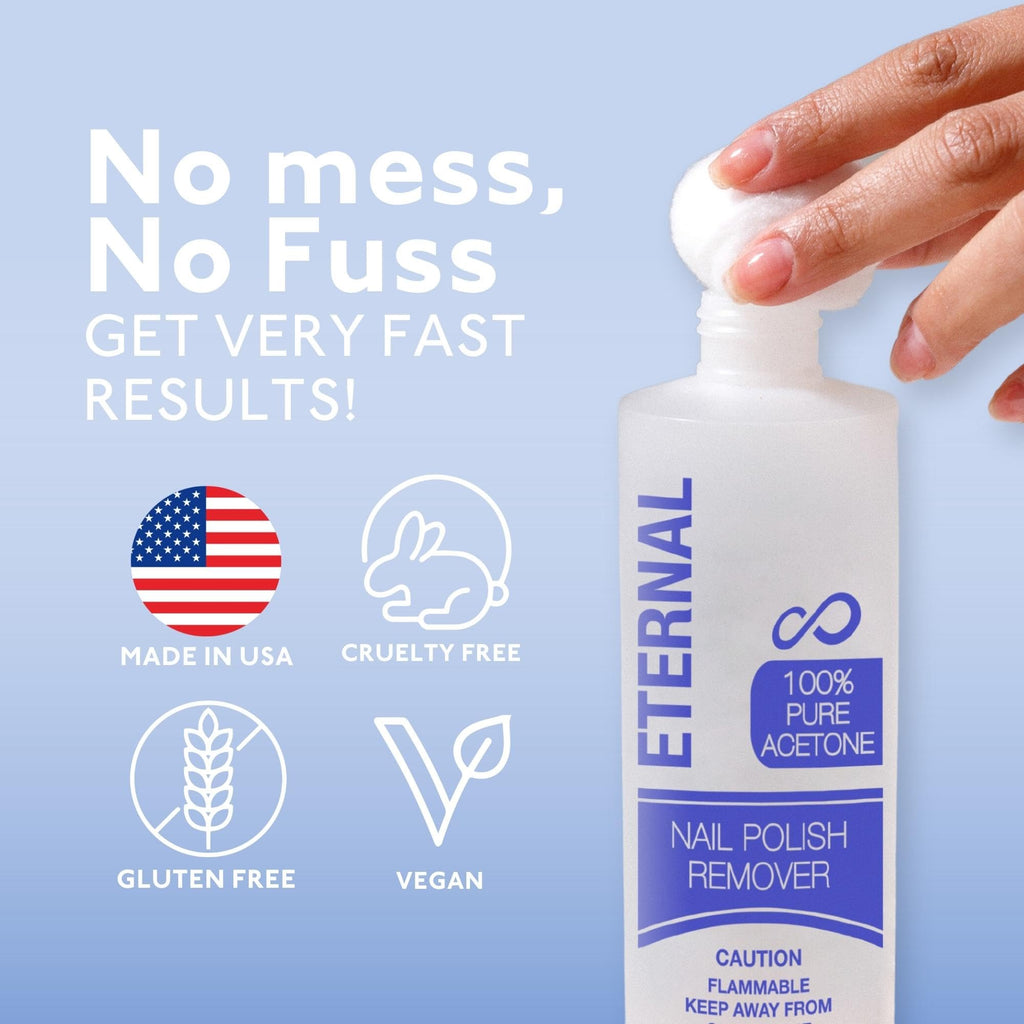 Eternal Gel Polish Remover - 100% Pure Acetone for Nails | 16 Fl Oz