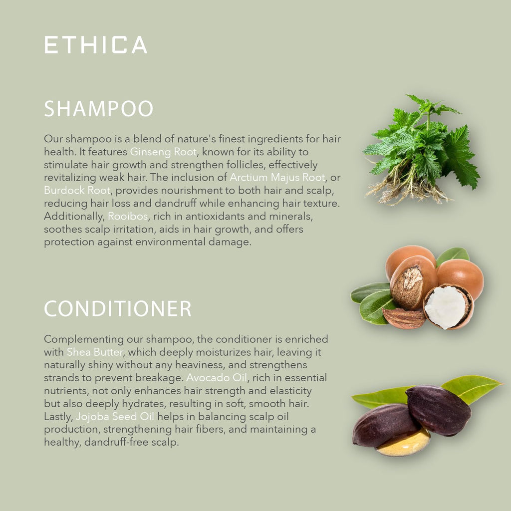 Ethica Beauty Shampoo & Conditioner — Clarifying & Deep Conditioning (32 Oz)