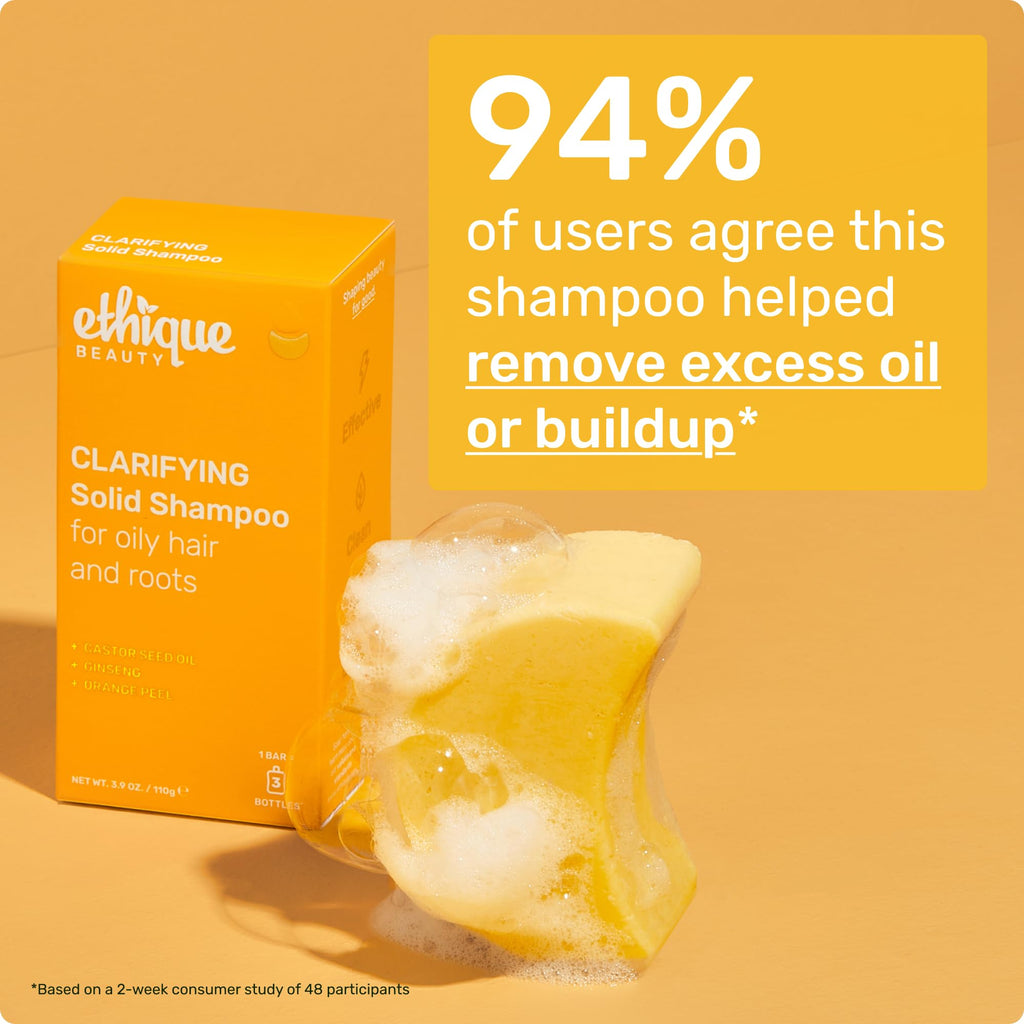 Ethique Beauty Clarifying Shampoo & Volumizing Conditioner Bar Set for Oily Hair | Plastic-Free, Vegan, Cruelty-Free - 2 Pack