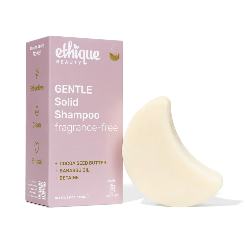 Ethique Gentle Unscented Shampoo Bar with Cocoa Butter | Plastic-Free, Vegan, Cruelty-Free, 3.88 oz