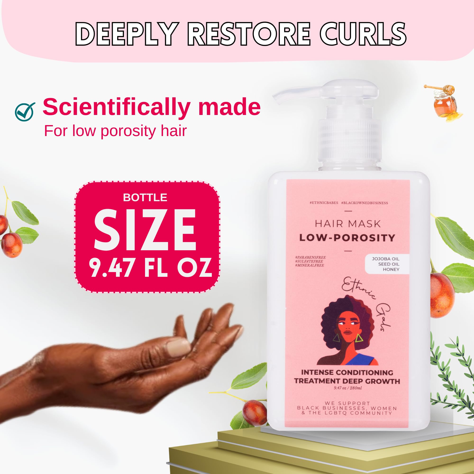 Ethnic Gals Low Porosity Hair Mask – Deep Moisture & Repair (9.5 oz)
