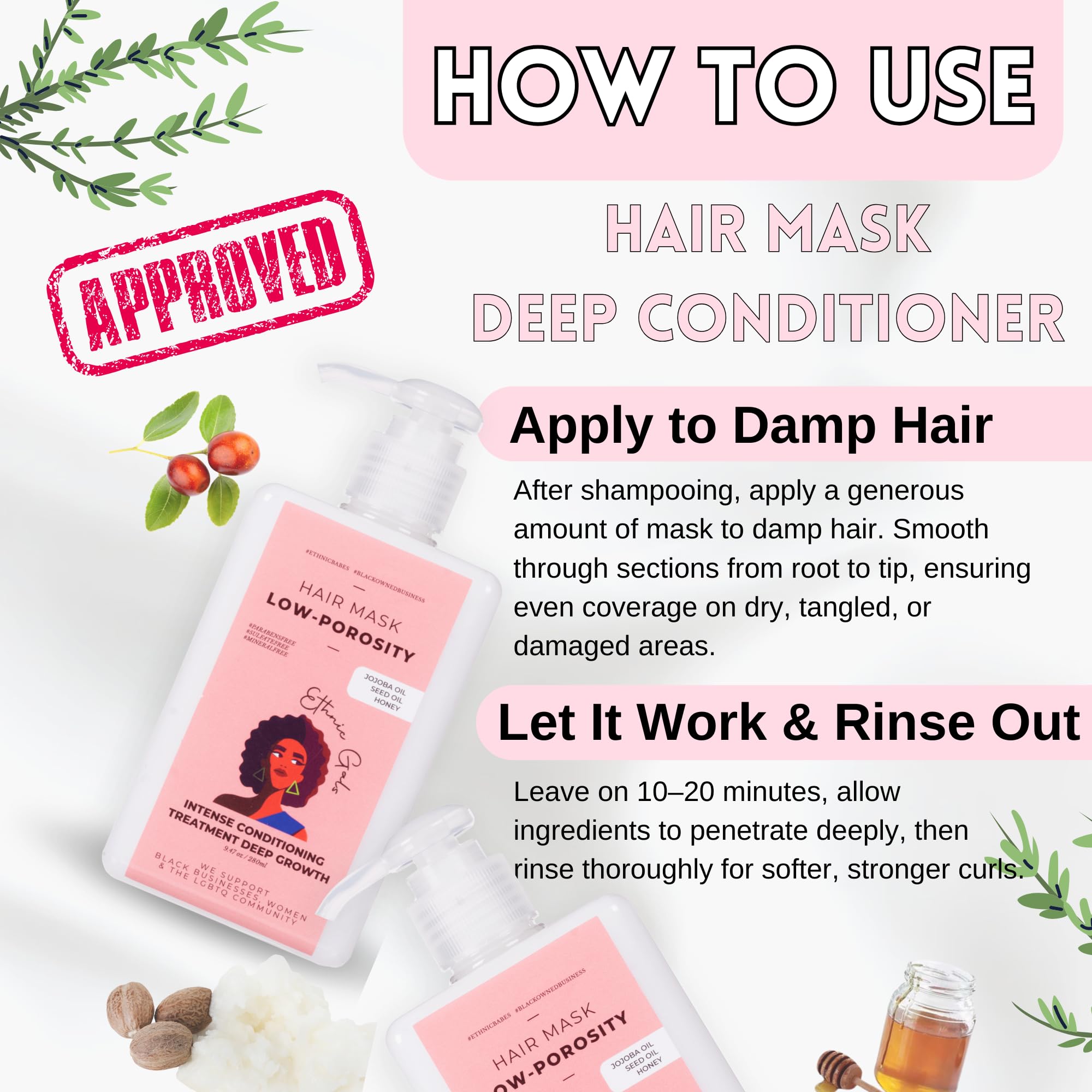 Ethnic Gals Low Porosity Hair Mask – Deep Moisture & Repair (9.5 oz)