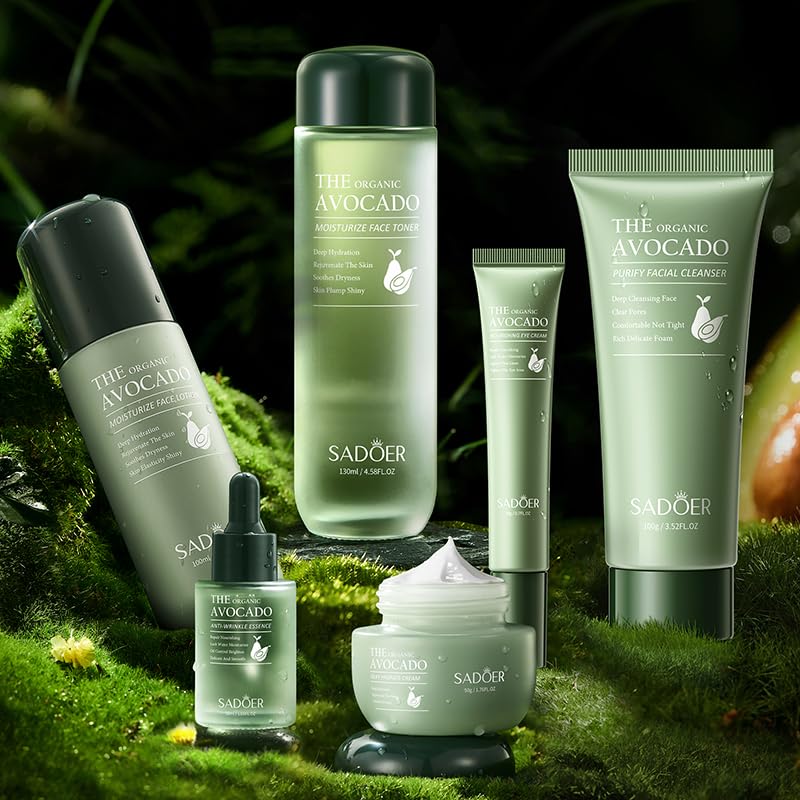 Etuanxi Avocado Skin Care Set – 12-Piece Gift Kit for Hydration, Pore Care & Gentle Firming