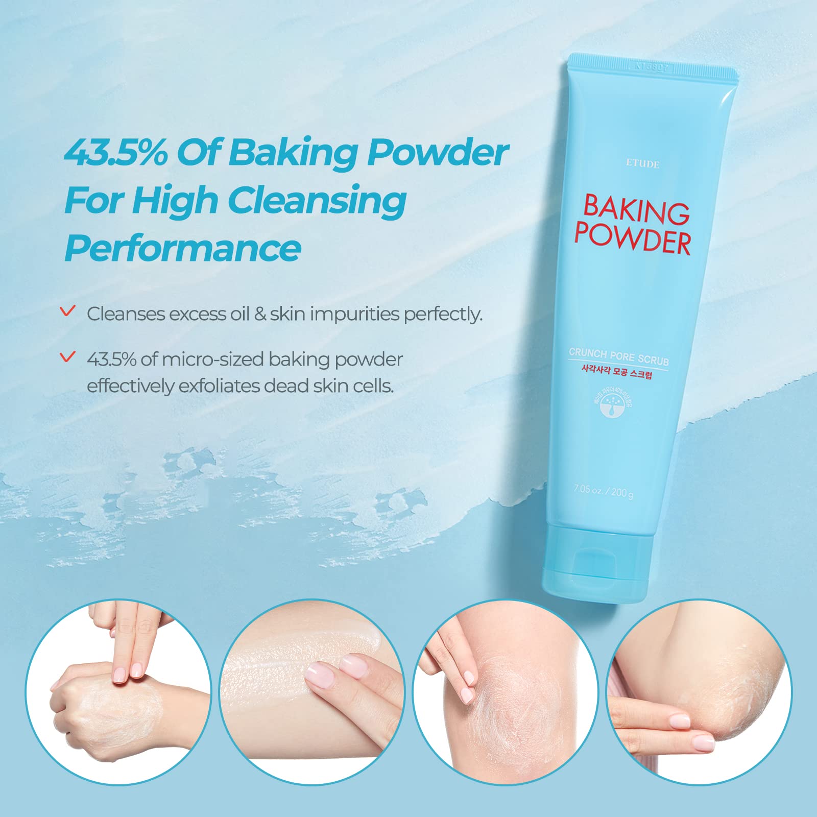 ETUDE Baking Powder Crunch Pore Scrub – Deep Cleansing, Cooling Pore Tightening (24 Pouches)