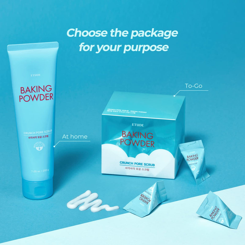 ETUDE Baking Powder Crunch Pore Scrub – Deep Cleansing, Cooling Pore Tightening (24 Pouches)
