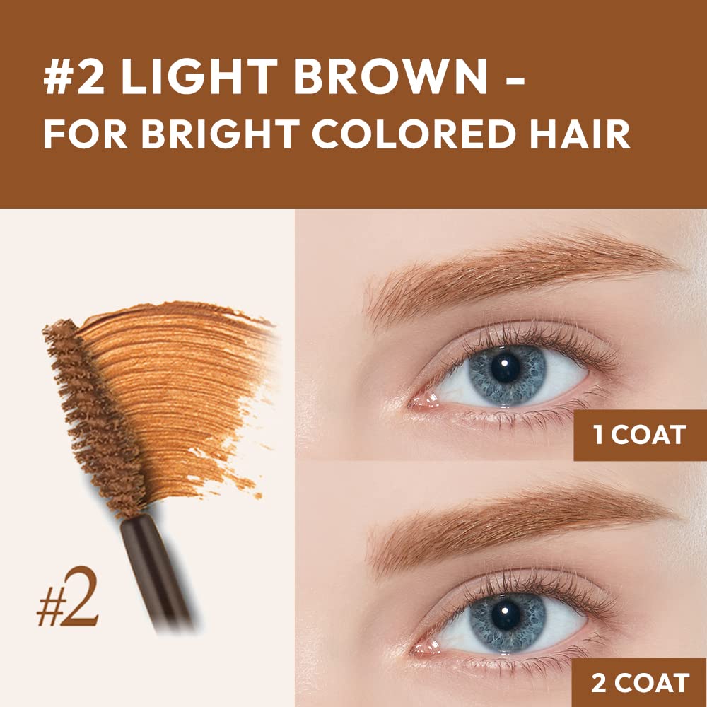 ETUDE Color My Brows Brow Mascara – 3D Natural Color, Moisturizing Brow Care, Light Brown