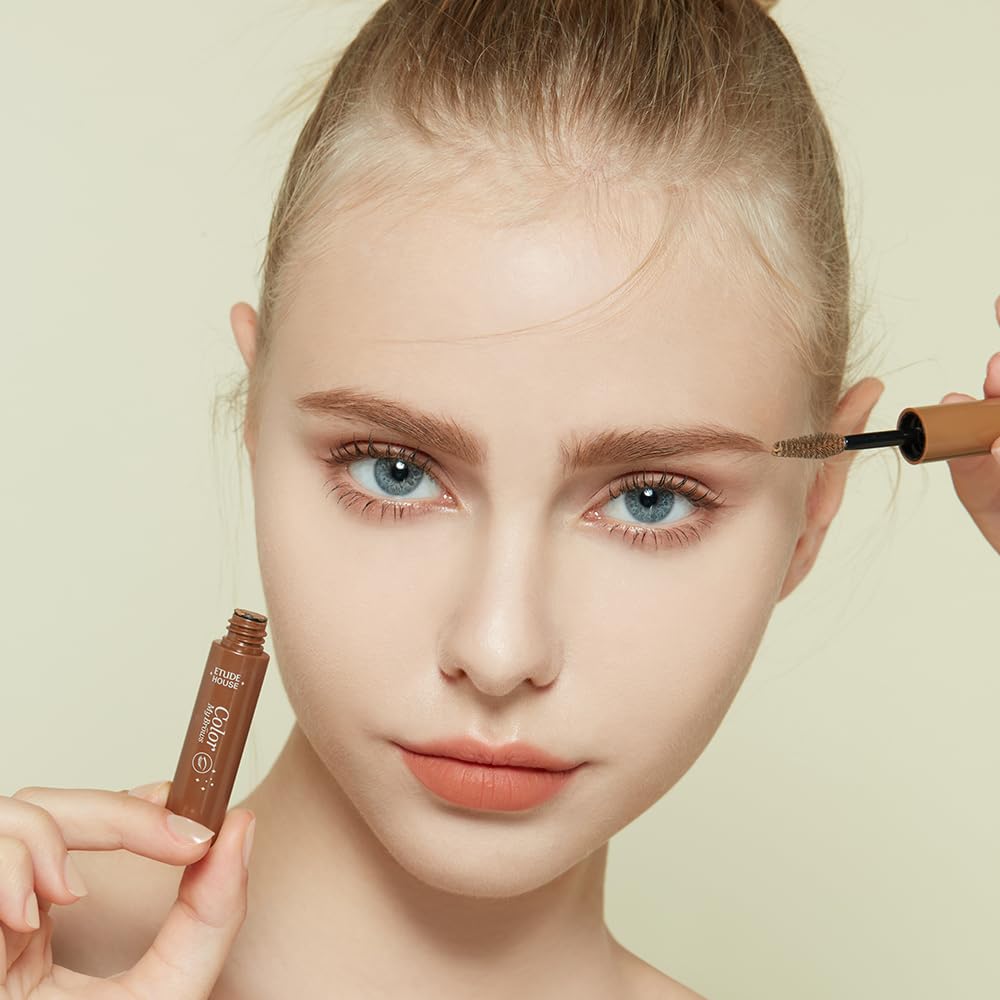 ETUDE Color My Brows Brow Mascara – 3D Natural Color, Moisturizing Gel, Long-Lasting Hold, Rich Brown