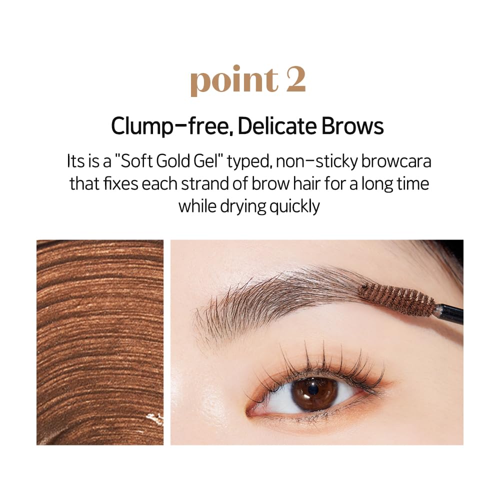 ETUDE Color My Brows Brow Mascara – 3D Natural Color, Moisturizing Gel, Long-Lasting Hold, Rich Brown