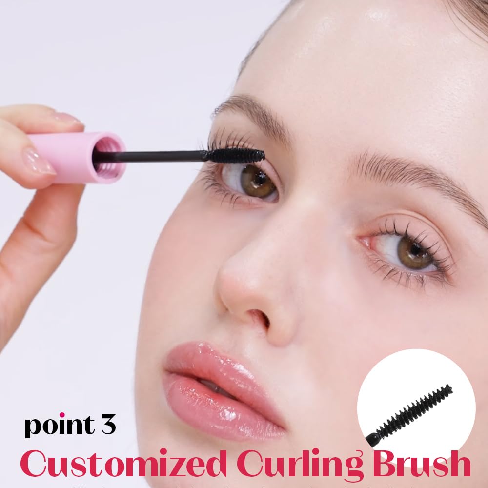 ETUDE Curl Fix Mascara Mini – 24h Waterproof Curl, Strong Lift, Vegan Certified, Black 0.14 fl oz