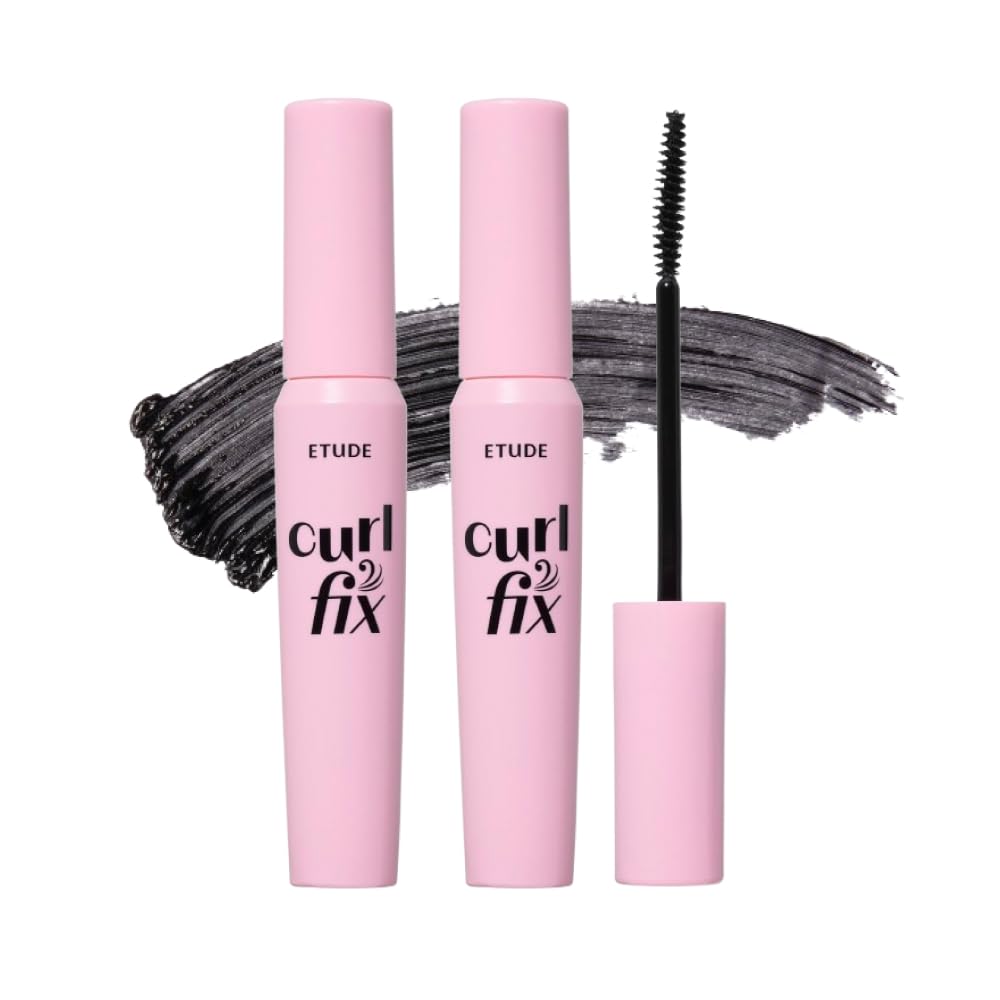 ETUDE Curl Fix Mascara Black 1+1 Set – Waterproof, 24H Curl, Vegan Certified