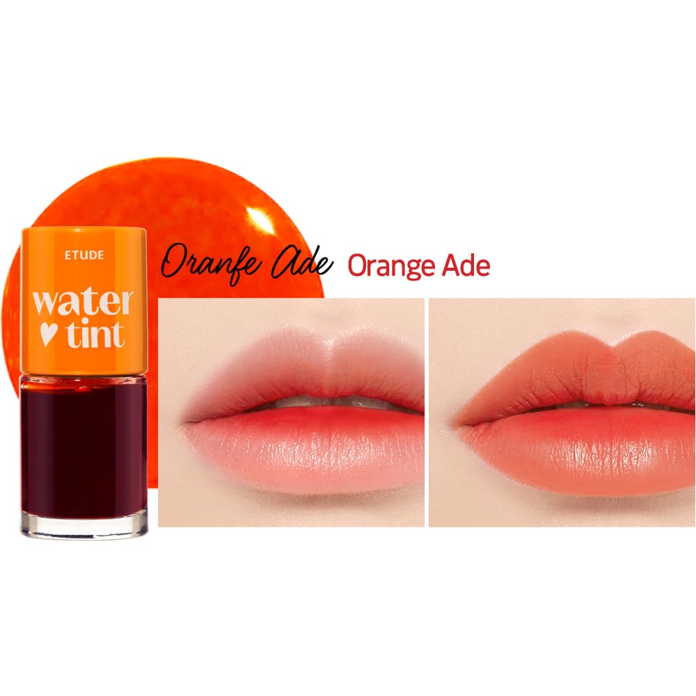 ETUDE Dear Darling Water Tint 3 Color Set – Strawberry Ade, Cherry Ade, Orange Ade | Weightless, Hydrating Lip Stain
