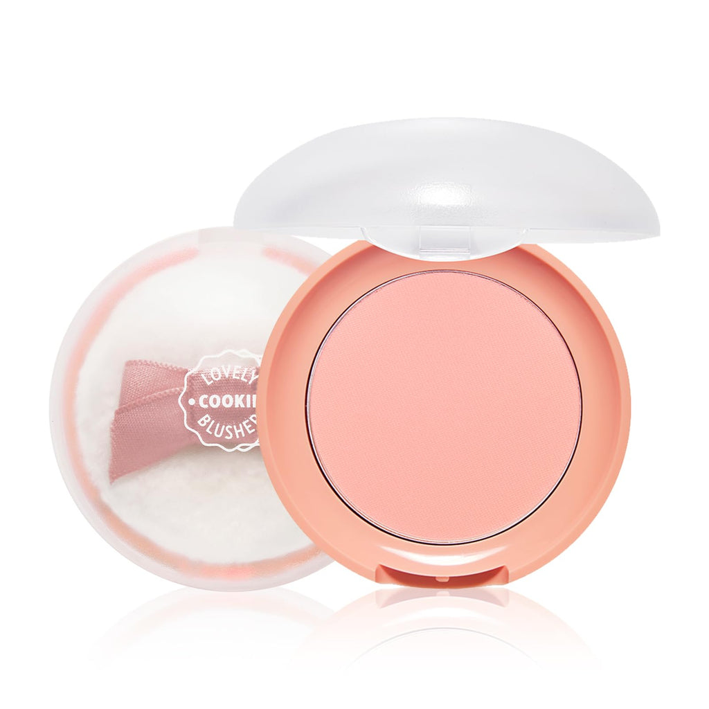 ETUDE Lovely Cookie Blusher – Apricot Peach Mousse 4g | Glowing, Long-Lasting Powder Blush