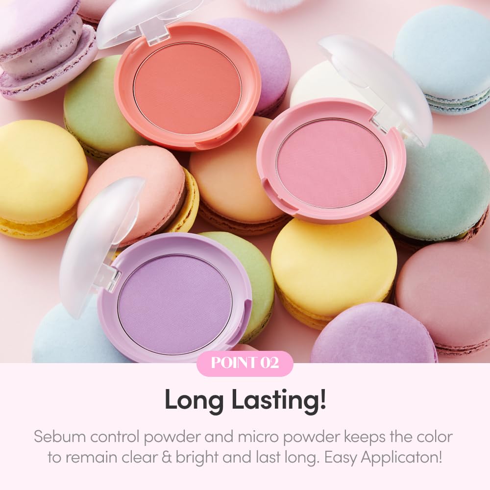 ETUDE Lovely Cookie Blusher – Apricot Peach Mousse 4g | Glowing, Long-Lasting Powder Blush