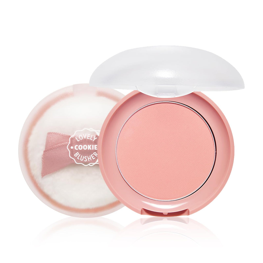 ETUDE Lovely Cookie Blusher - Peach Choux Wafers 4g | Glowing, Long-Lasting, Easy Application | Korean Makeup, K-Beauty