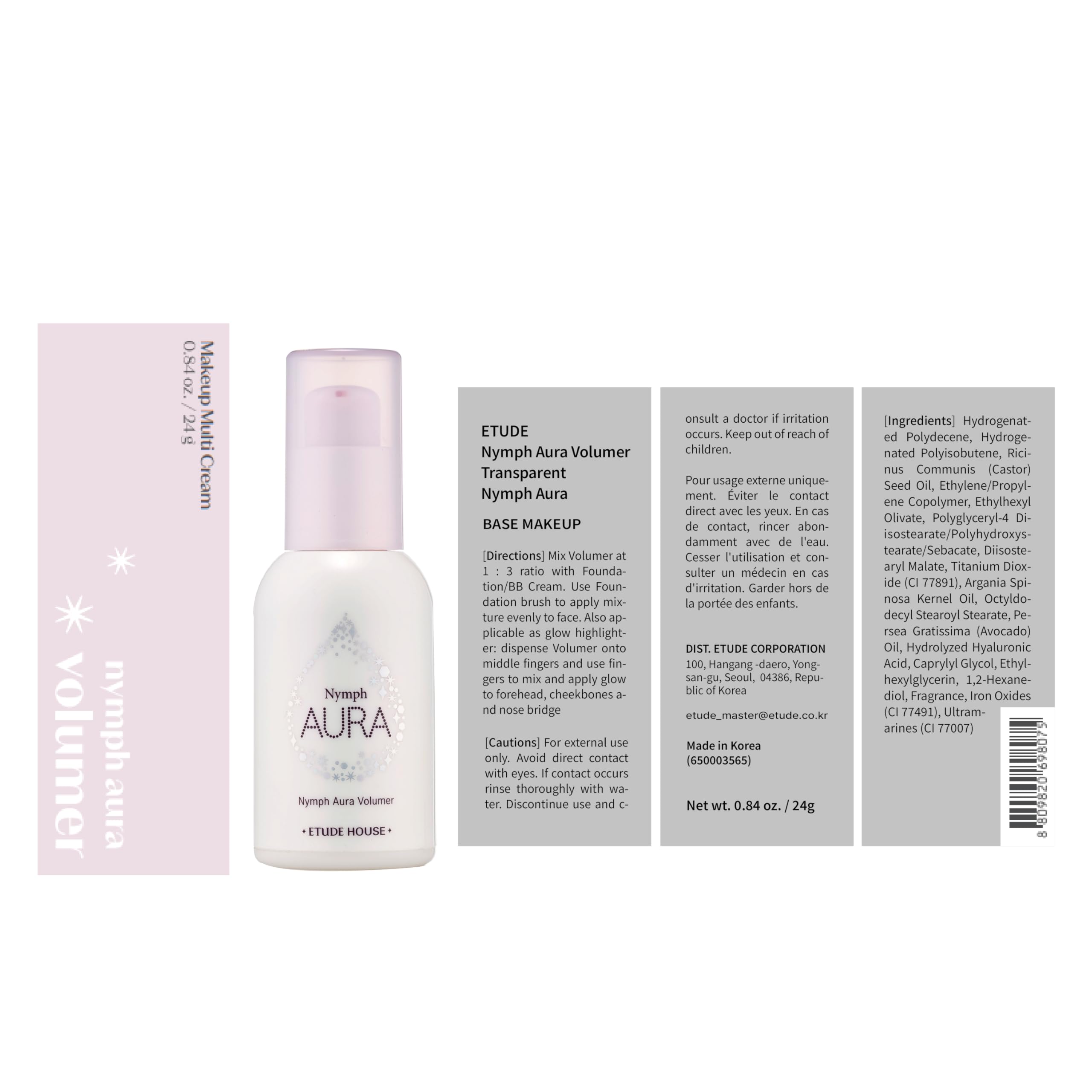 ETUDE Nymph Aura Volumer – Hydrating Glass-Skin Primer | K-Beauty Glow Base