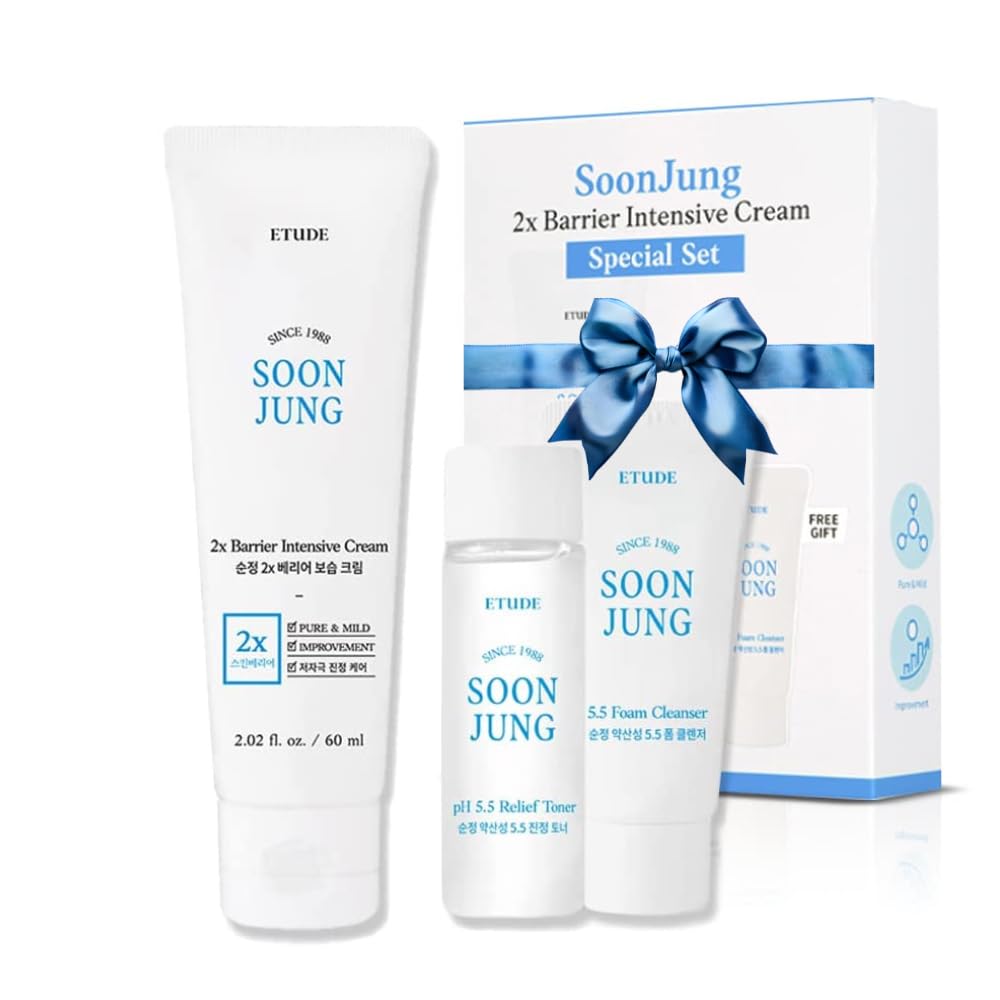 ETUDE SoonJung 2x Intensive Cream Best Trio Set for Barrier Repair | 3pc Korean Skincare