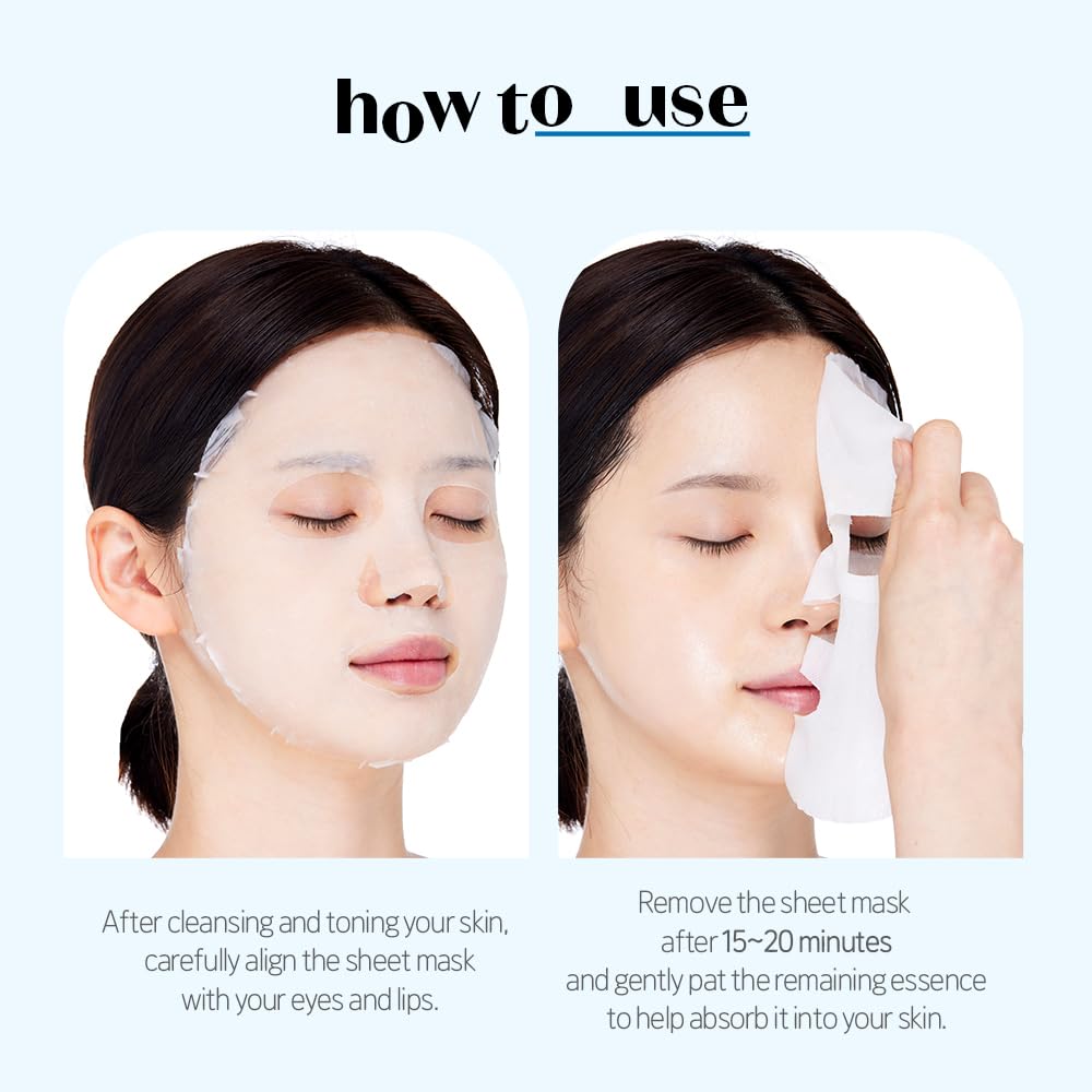 ETUDE SoonJung Panthensoside Sheet Mask (10 Pack) – 100% Bamboo, pH-Balanced, Sensitive Skin