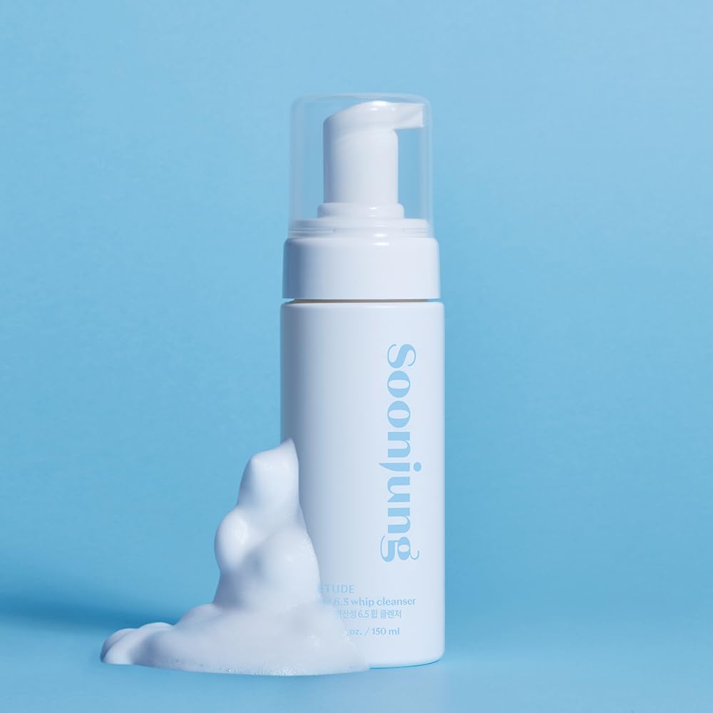 ETUDE SoonJung pH 6.5 Whip Cleanser Big Size — Mild Micro Foaming Face Wash for Sensitive Skin