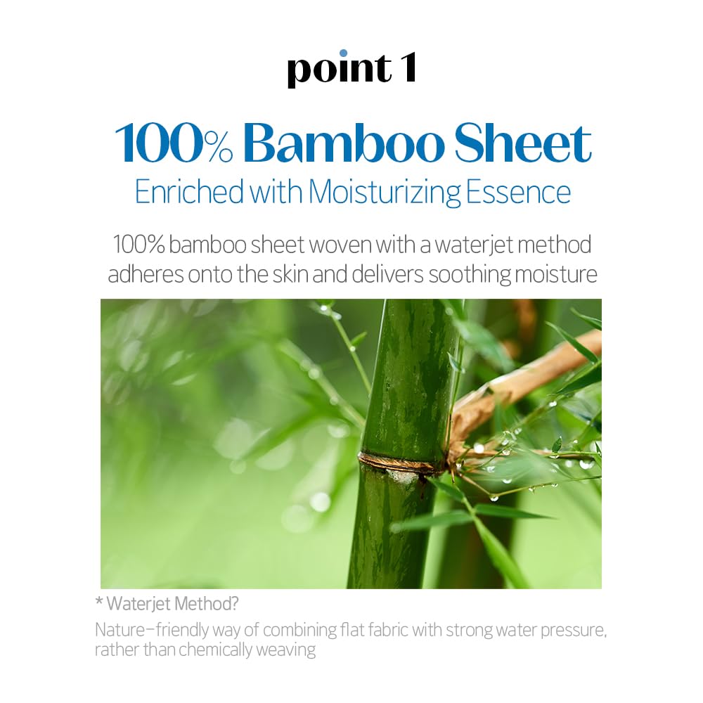 ETUDE SoonJung Panthensoside Sheet Mask (10 Pack) – 100% Bamboo, pH-Balanced, Sensitive Skin