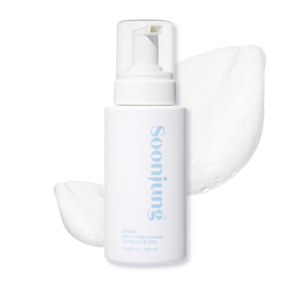 ETUDE SoonJung pH 6.5 Whip Cleanser Big Size — Mild Micro Foaming Face Wash for Sensitive Skin