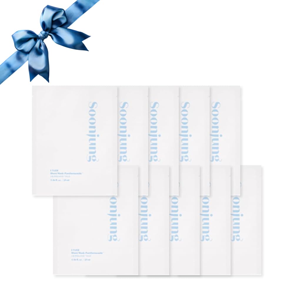 ETUDE SoonJung Panthensoside Sheet Mask (10 Pack) – 100% Bamboo, pH-Balanced, Sensitive Skin