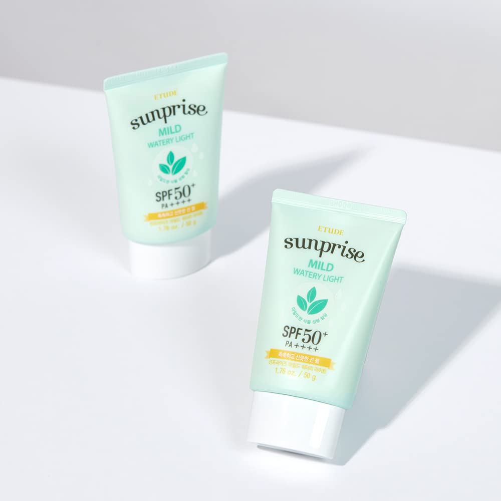 ETUDE Sunprise Mild Weightless Watery Texture SPF50+/PA+++ | Light Sunblock for Sensitive Skin | Korean Skincare