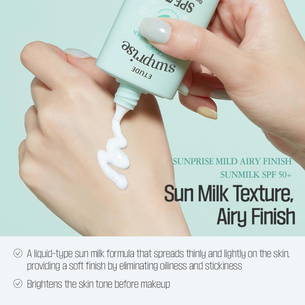 ETUDE Sunprise Mild Airy Finish Sun Milk Duo Set SPF50+ PA++++ | Mineral Sunscreen
