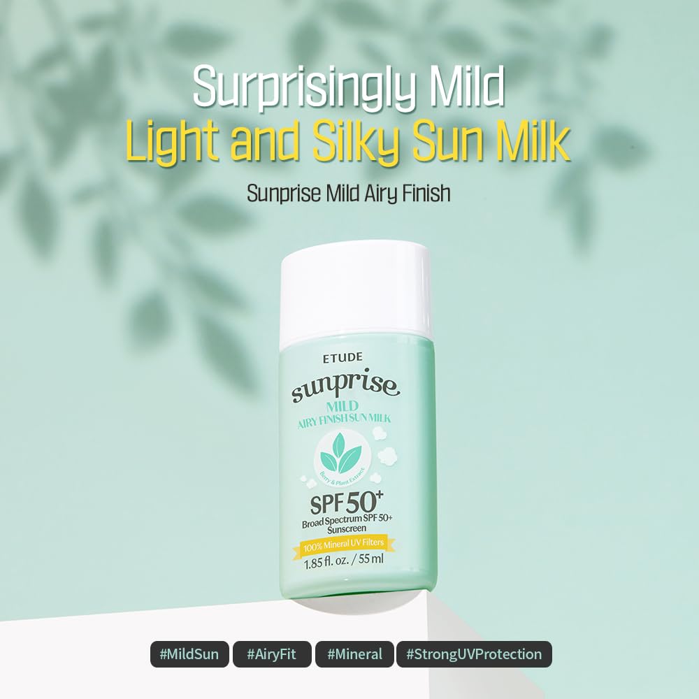 ETUDE Sunprise Mild Airy Finish Sun Milk Duo Set SPF50+ PA++++ | Mineral Sunscreen