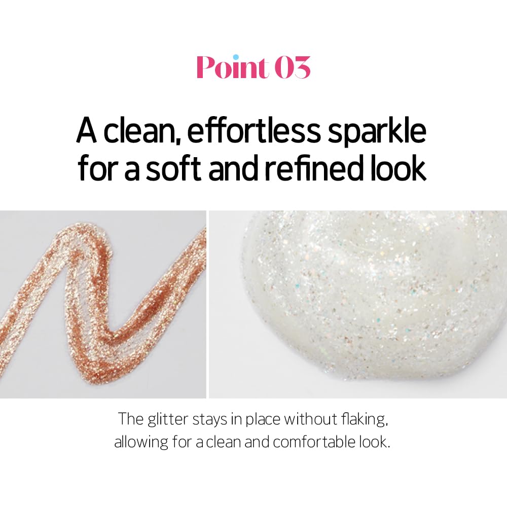 ETUDE Tear Drop Eyeliner – Crystal & Opal Glitter, Smudge-Proof & Long-Lasting, All Skin Tone Friendly