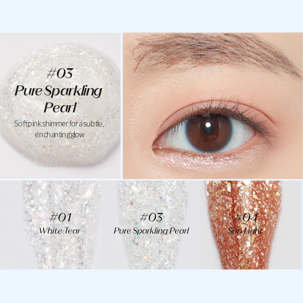 ETUDE Tear Drop Eyeliner – Crystal & Opal Glitter, Smudge-Proof & Long-Lasting, All Skin Tone Friendly