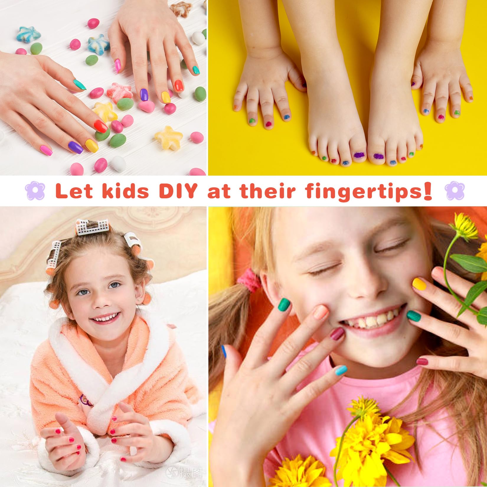 ETYJO Kids Nail Polish 12-Color Set — Water-Based, Non-Toxic, Quick-Dry, Peel-Off