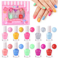 ETYJO Kids Nail Polish Set – Non-Toxic Water-Based Peel-Off, 10 Rainbow Colors, Quick Dry (Ages 3+)