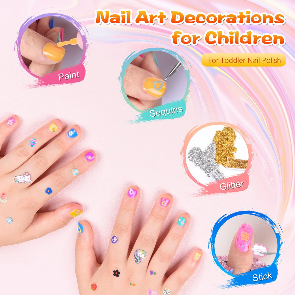 ETYJO Kids Nail Polish Set – Water-Based, Non-Toxic, Quick-Dry, 6 Colors (Age 3+)