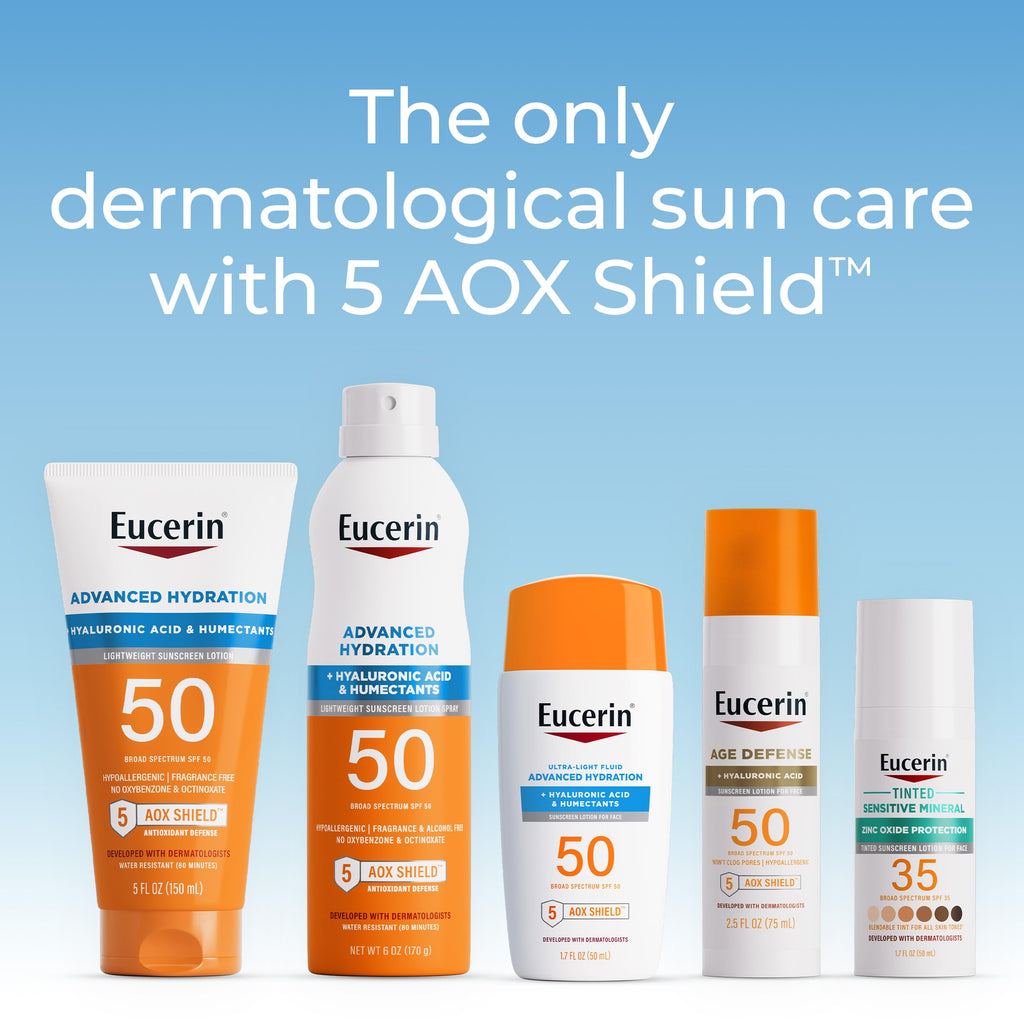 Eucerin Sun Advanced Hydration SPF 50 – Ultra-Light Facial Sunscreen with Hyaluronic Acid