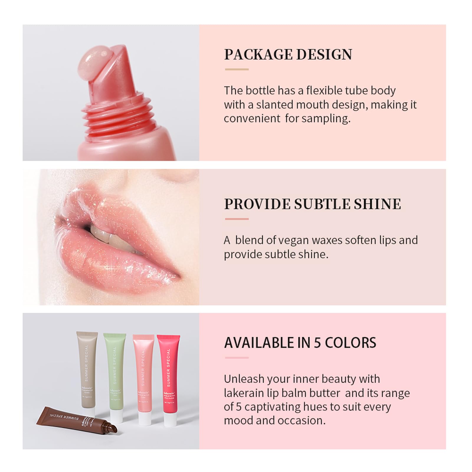 Eudivine Summer Special Lip Butter Gloss – Vanilla, Iced Coffee, Mint, Cake & Guava