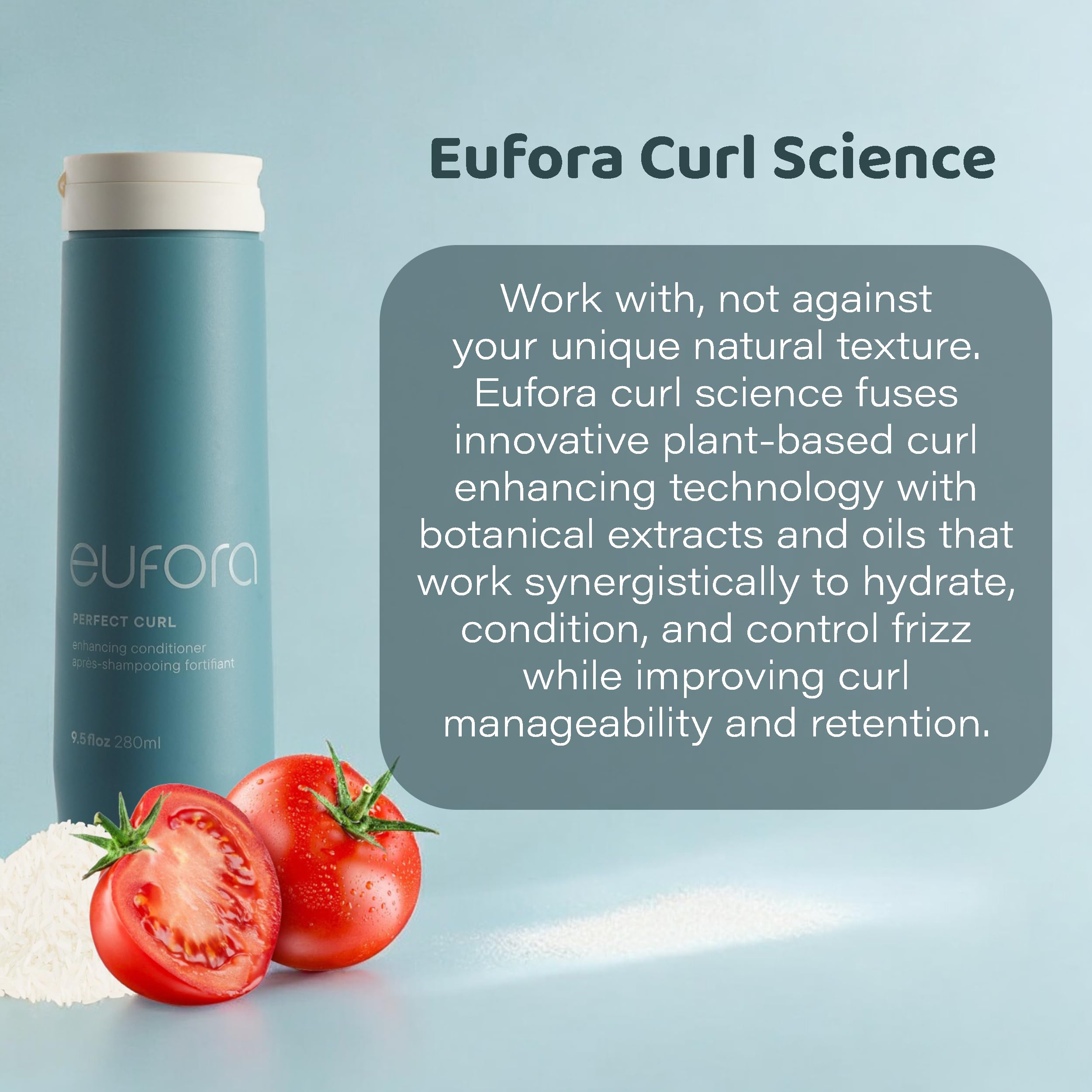 Eufora Perfect Curl Enhancing Conditioner 9.5 Fl Oz – Moisture, Detangling & Frizz Control for Curly Hair