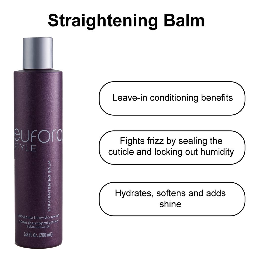 Eufora Straightening Balm 6.8 oz – Frizz-Control Blowout Cream for Sleek Hair