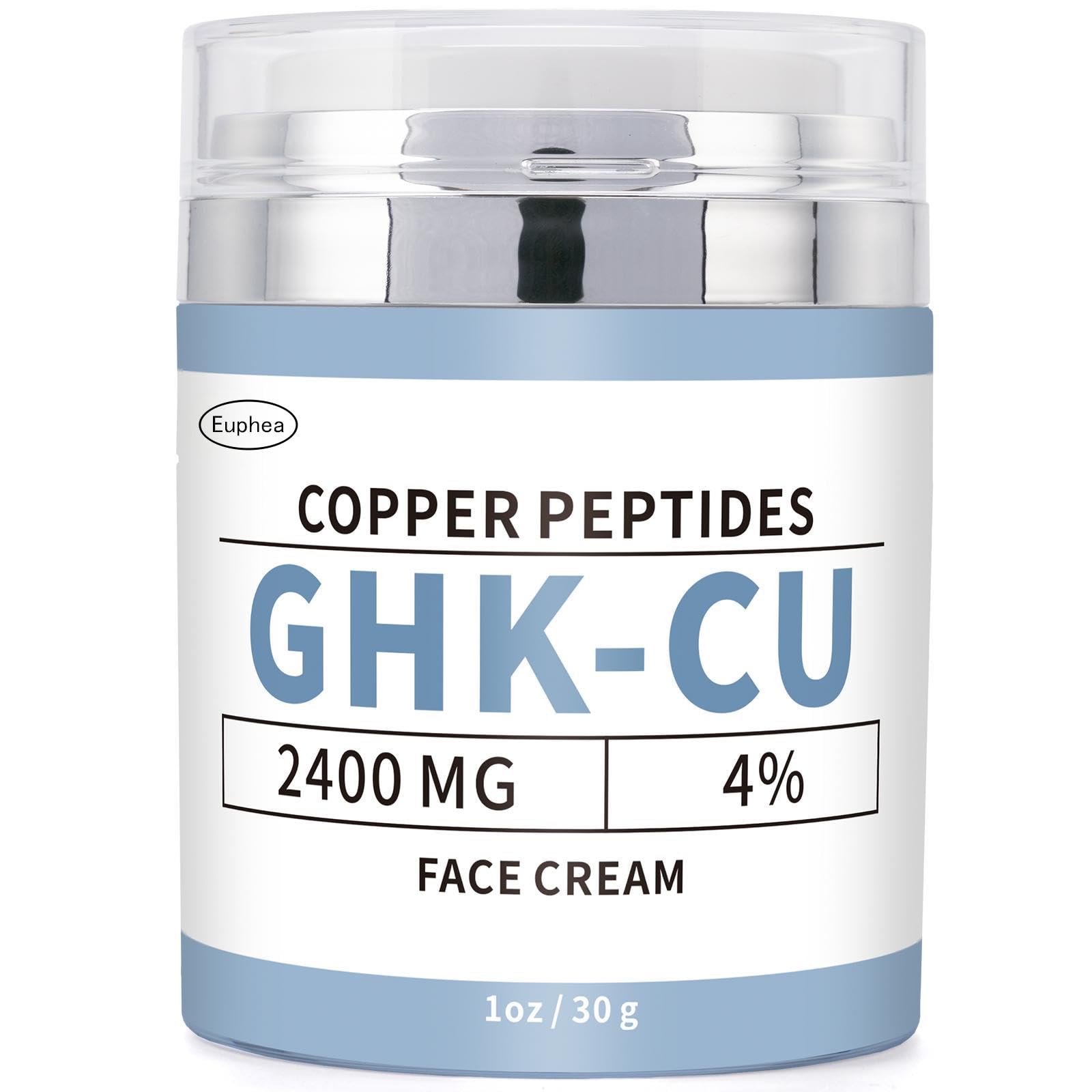 Euphea GHK-Cu Copper Peptide Face Cream – 2400mg GHK-Cu, 30g | Firmness, Hydration & Radiance