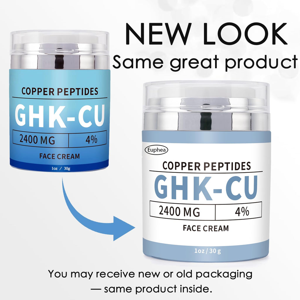 Euphea GHK-Cu Copper Peptide Face Cream – 2400mg GHK-Cu, 30g | Firmness, Hydration & Radiance