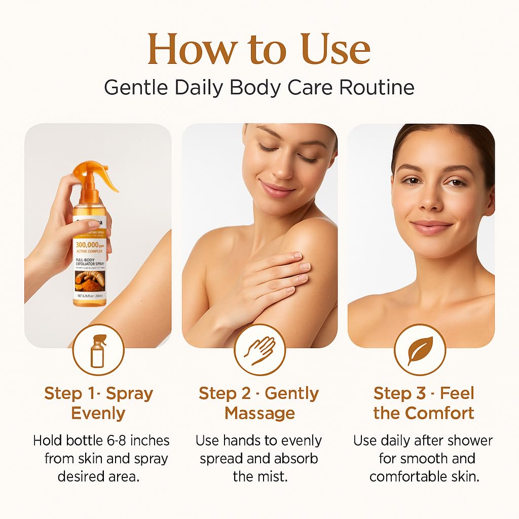 Euralissea Peel Shot Turmeric Mist – Botanical Exfoliating Spray for Face & Body, 200mL