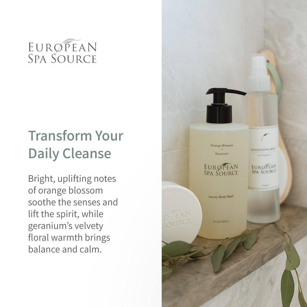 European Spa Source Luxury Body Wash – Orange Blossom & Geranium, 22 fl oz
