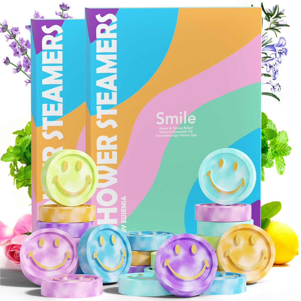 EUSEMIA 24-Pack Shower Bombs: Scented Aromatherapy Steamers Gift Set for Women
