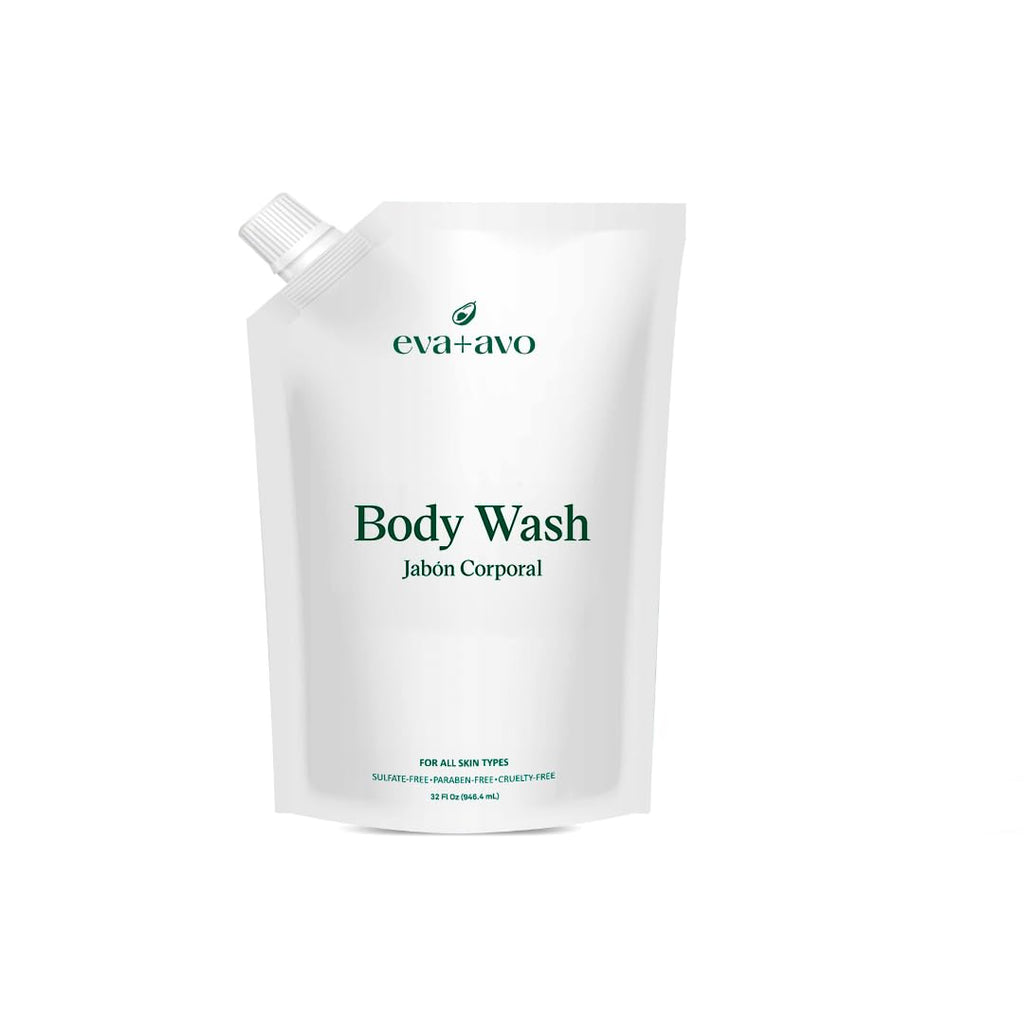 Eva + Avo Hydrating Body Wash – Gentle Moisturizing Cleanser for Dry & Sensitive Skin, 32 oz