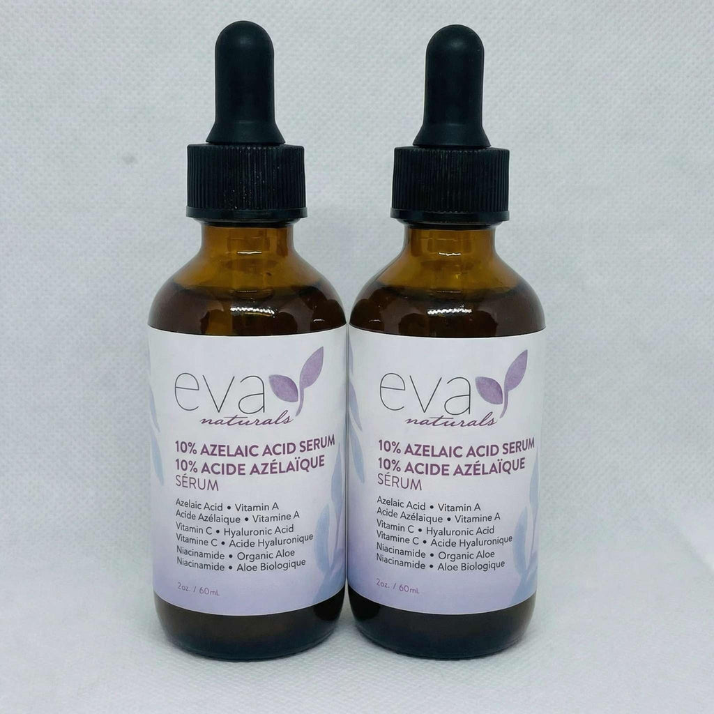Eva Naturals Azelaic Acid 10% Serum – 2 oz (2 Pack) with Niacinamide & Hyaluronic Acid | Lightweight Facial Serum
