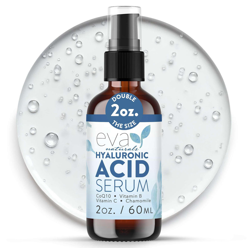 Eva Naturals Hyaluronic Acid Serum – Ultra Hydrating, Non-Greasy Face Serum