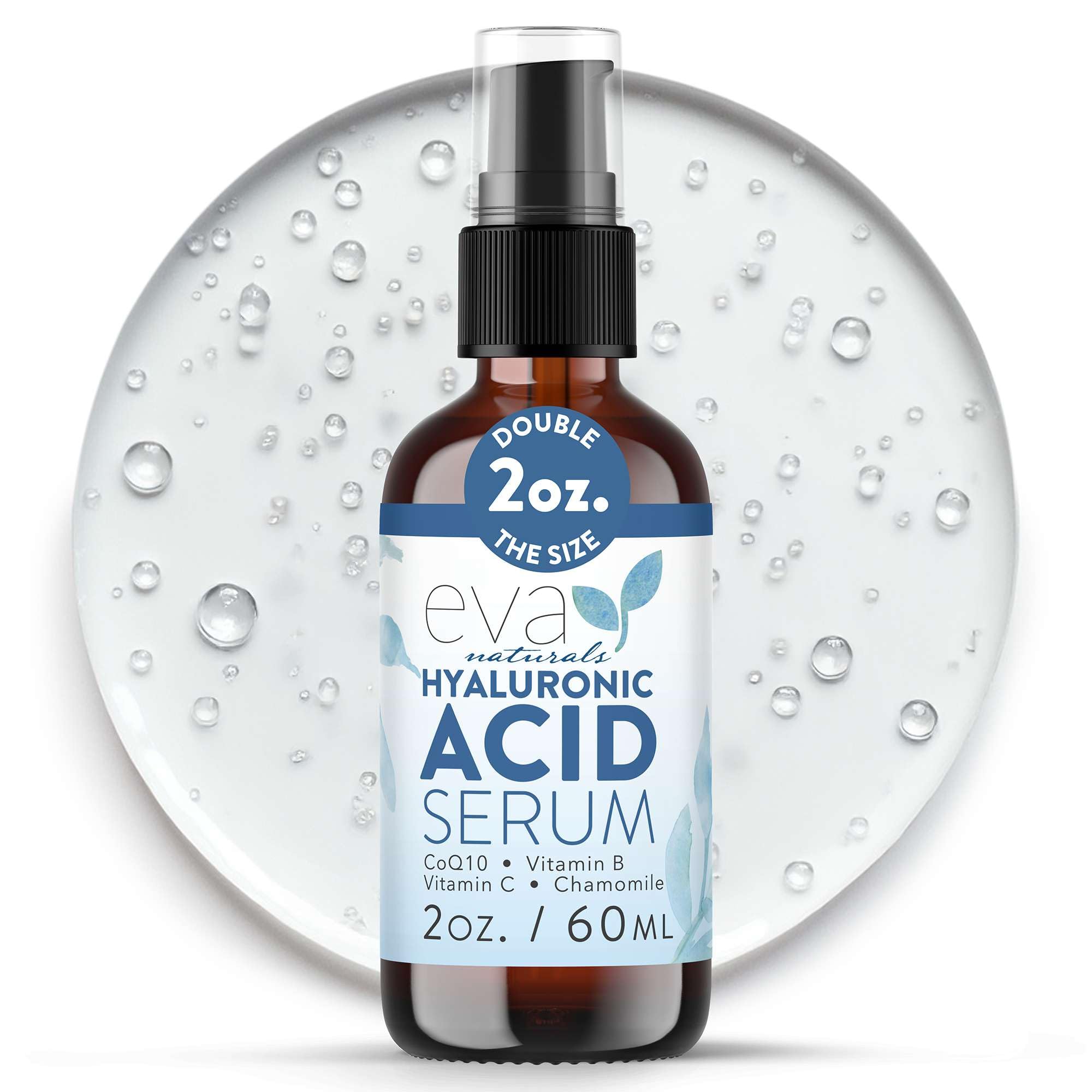Eva Naturals Hyaluronic Acid Serum – Ultra Hydrating, Non-Greasy Face Serum