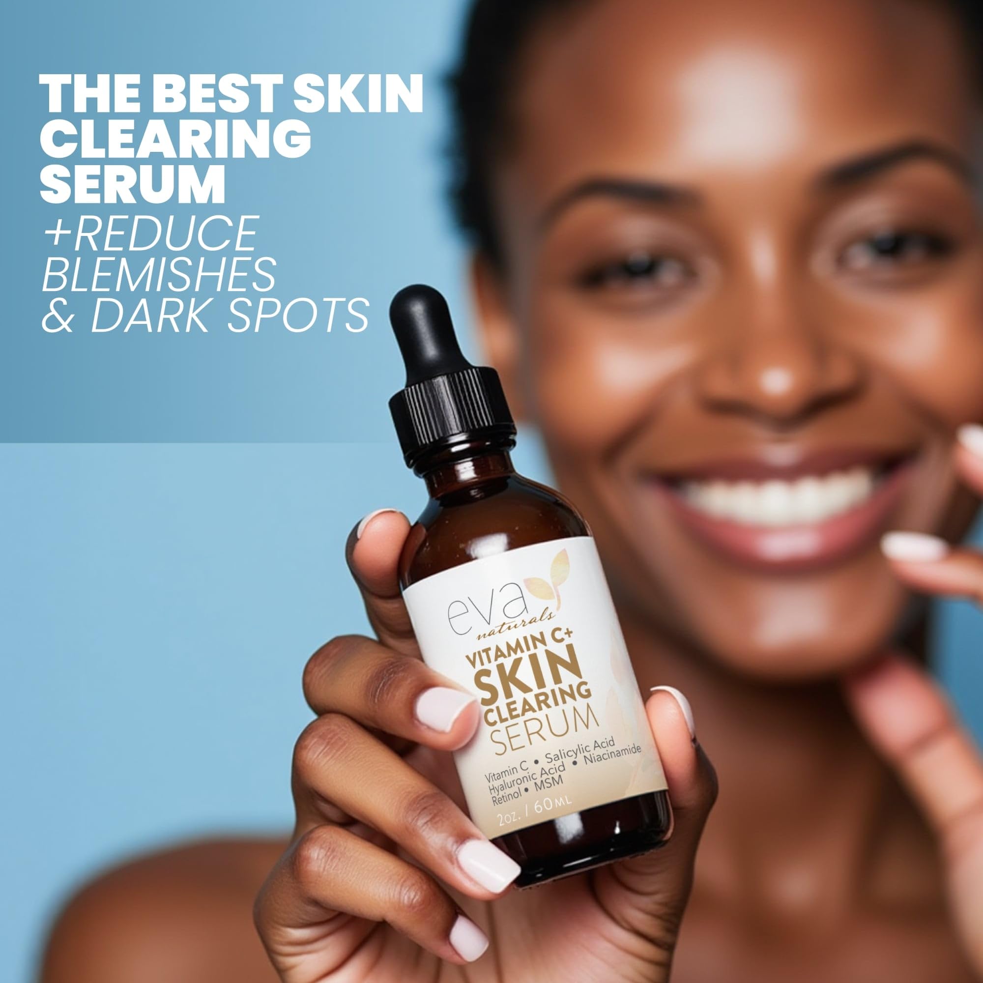 Eva Naturals Vitamin C Serum with Retinol & Salicylic Acid — Acne Clarity & Even Tone, 2 Fl Oz