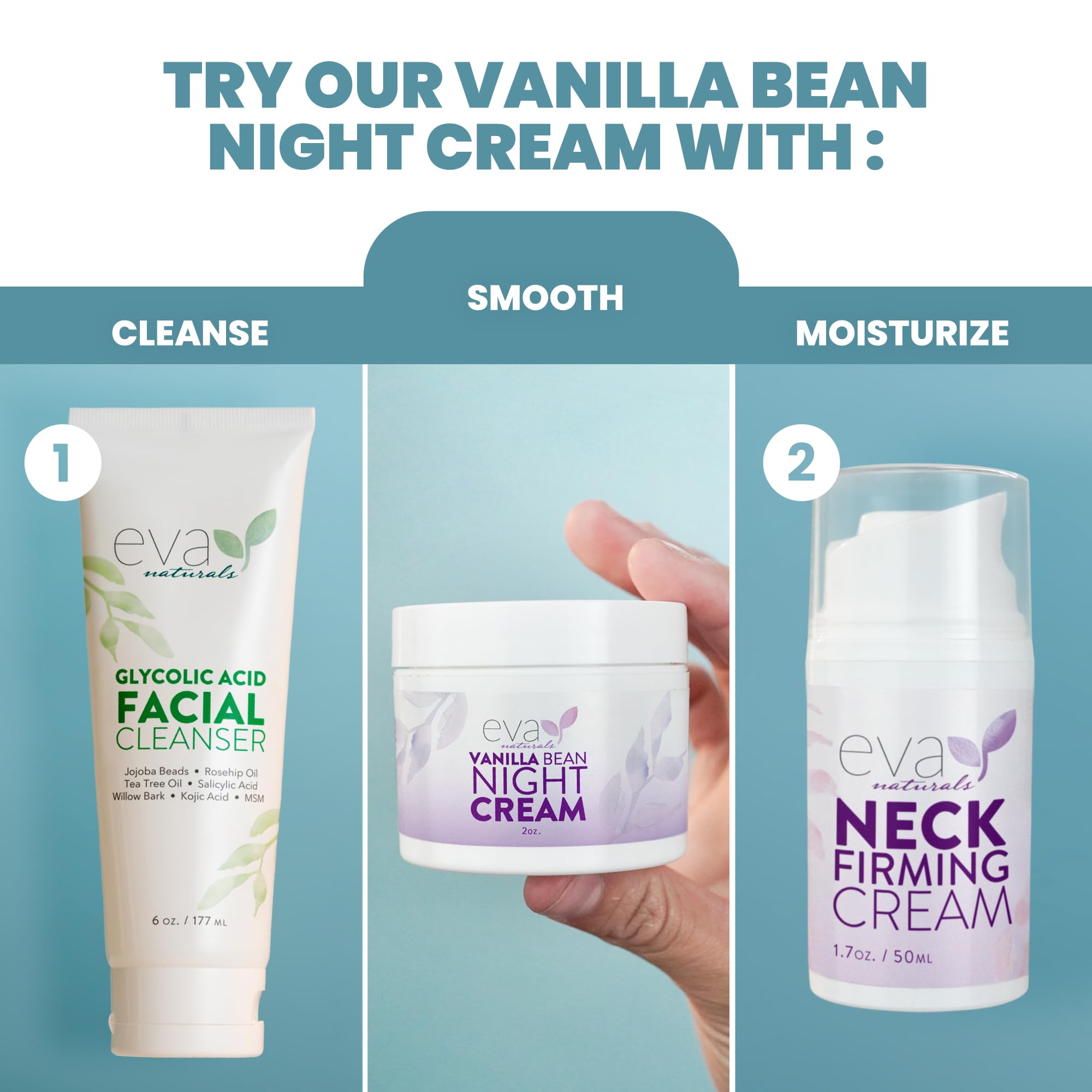Eva Naturals Vanilla Bean Night Cream – Overnight Hydration with CoQ10 & Vitamins