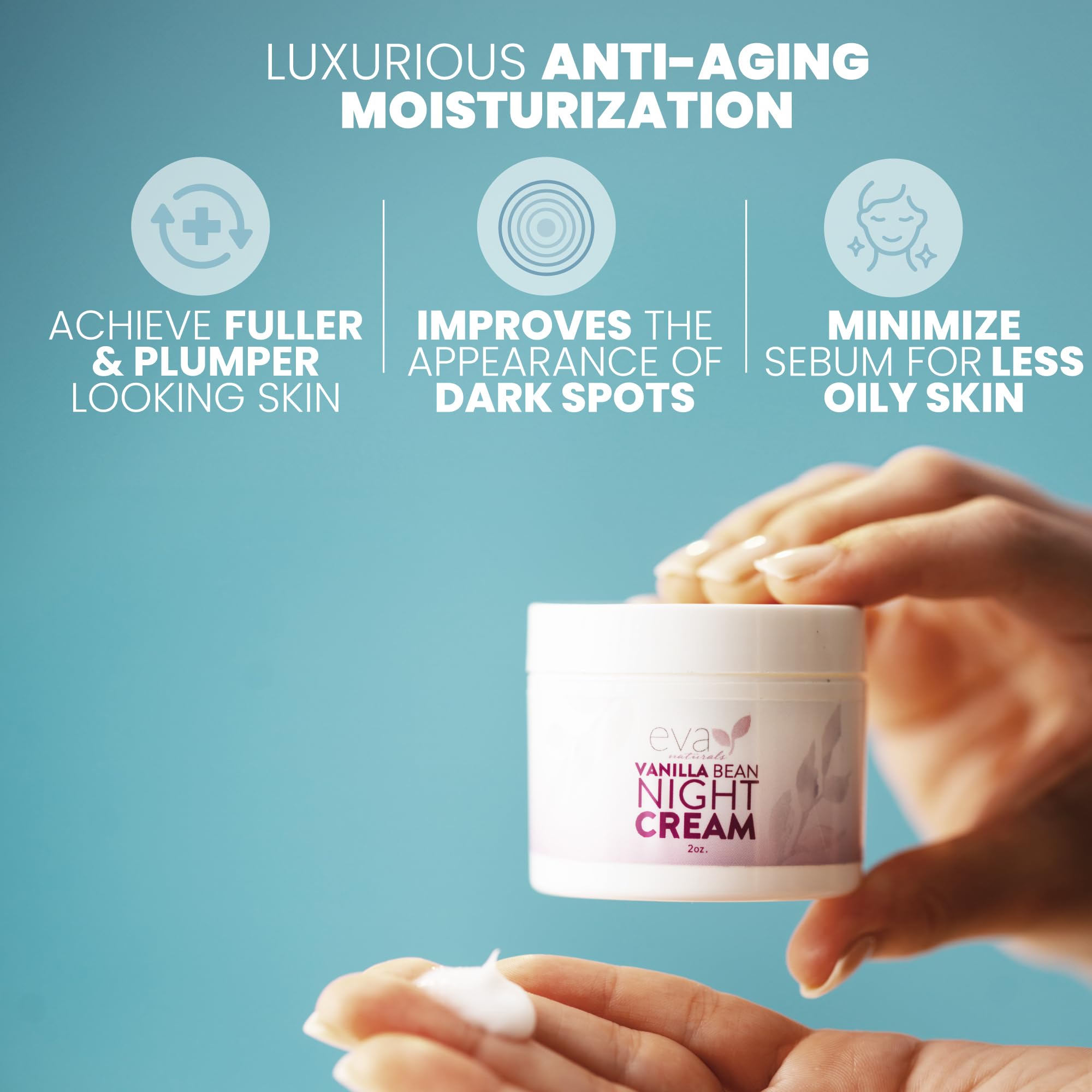 Eva Naturals Vanilla Bean Night Cream – Overnight Hydration with CoQ10 & Vitamins