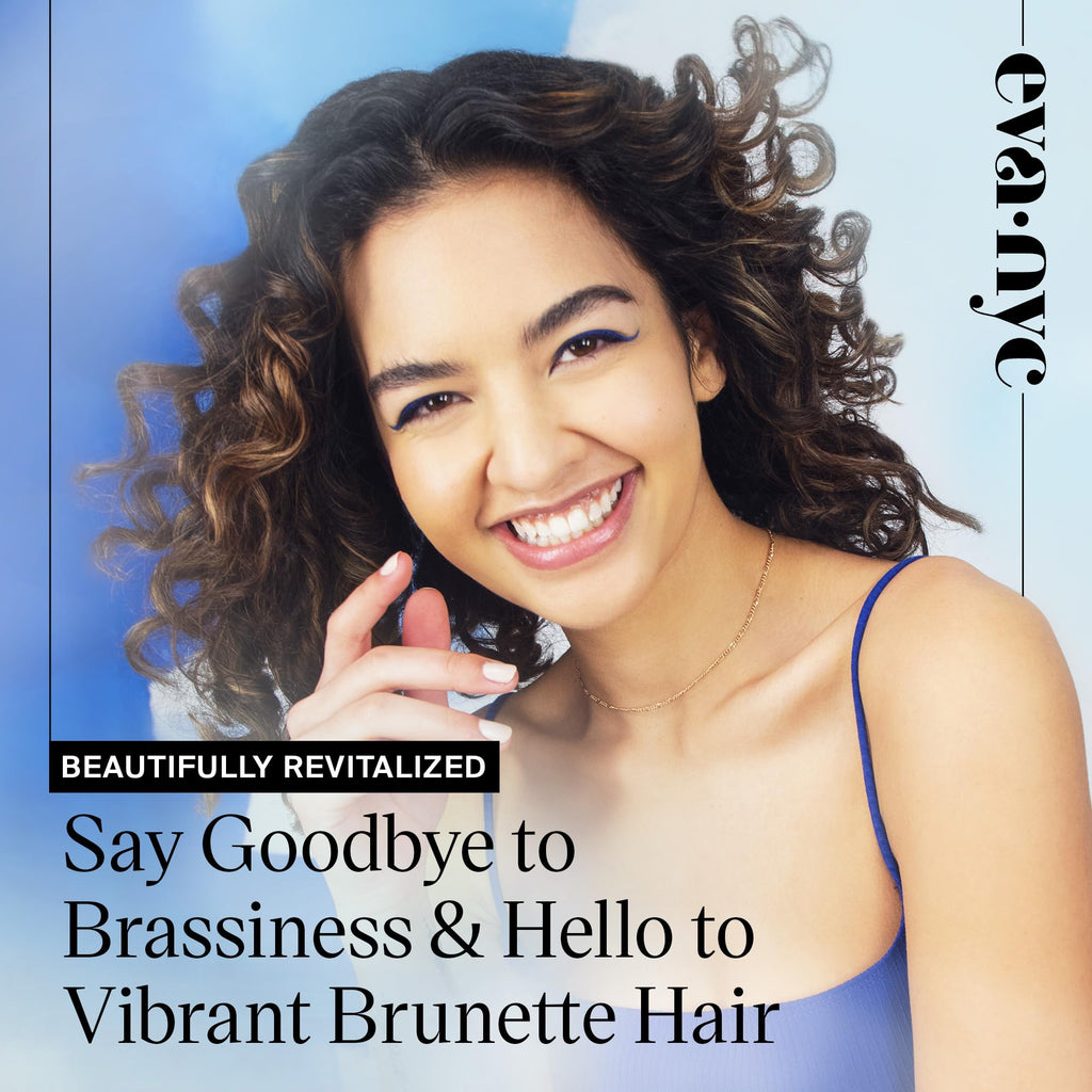 Eva NYC Brass to Sass Brunette Shampoo – Blue Toner for Brunettes